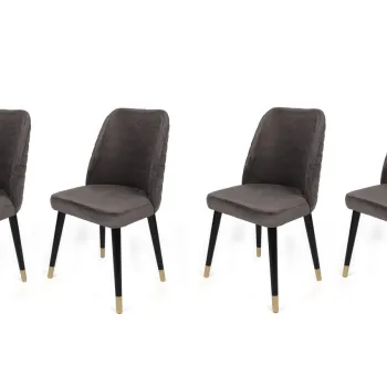 Set de scaune, Nmobb, Hugo-361 V4, Metal, Antracit / Negru / Auriu imagine