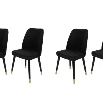 Set de scaune, Nmobb, Hugo-366 V4, Metal, Negru imagine