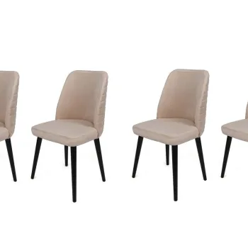 Set de scaune, Nmobb, Tutku-306 V4, Metal, Crem/Negru imagine