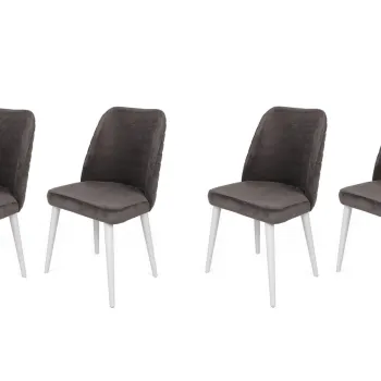 Set de scaune, Nmobb, Tutku-321 V4, Metal, Antracit/Alb imagine