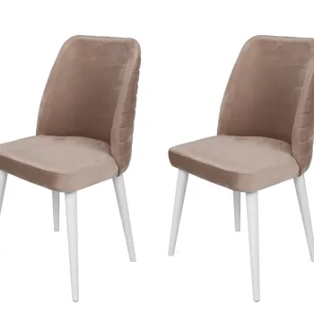 Set de scaune, Nmobb, Tutku-324 V2, Lemn, Bej/Alb imagine