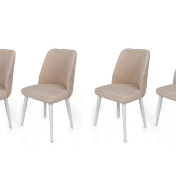 Set de scaune, Nmobb, Tutku-326 V4, Metal, Crem / Alb / imagine