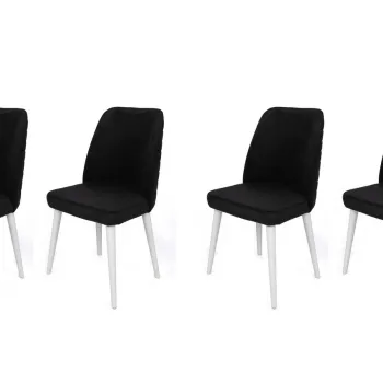 Set de scaune, Nmobb, Tutku-331 V4, Metal, Alb/Negru imagine