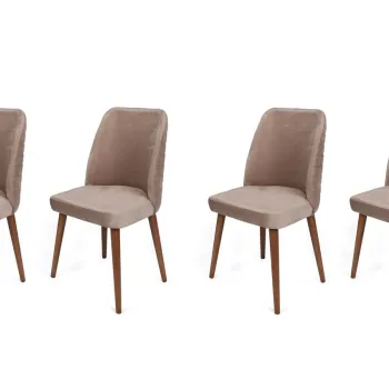 Set de scaune, Nmobb, Tutku-344 V4, Metal, Bej / Nuc imagine