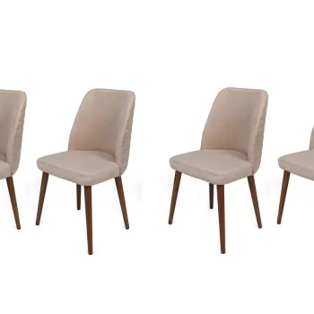 Set de scaune, Nmobb, Tutku-346 V4, Metal, Crema/Nuca imagine