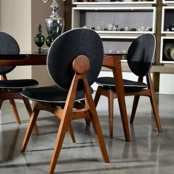 Set de scaune, Vow Chair, Touch v2, Lemn de carpen, Nuc / Antracit imagine