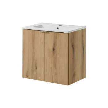 Set dulap de baie cu lavoar, 60 cm D Dance, Nova Oak, Comad, PAL laminat, stejar coast evoke imagine