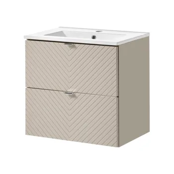 Set dulap de baie cu lavoar, 60 cm S Dance, Viva Cashmere, Comad, MDF/PAL laminat, casmir mat imagine