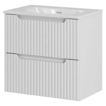 Set dulap de baie cu lavoar, 60 cm S Sky, Nova White, Comad, MDF/PAL laminat, alb mat imagine