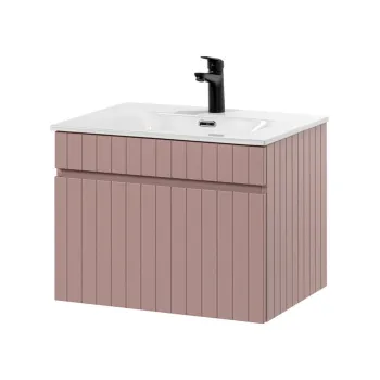 Set dulap de baie cu lavoar, 60 cm Sky, Iconic Rose, Comad, MDF, roz antic imagine