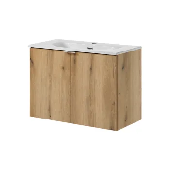 Set dulap de baie cu lavoar, 80 cm D Dance, Nova Oak, Comad, PAL laminat, stejar coast evoke imagine