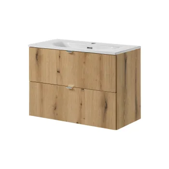 Set dulap de baie cu lavoar, 80 cm S Dance, Nova Oak, Comad, PAL laminat, stejar coast evoke imagine