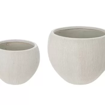Set ghivece pentru exterior 2 piese Brush, Bizzotto, O51 x 39 cm, fibra de sticla, bej imagine