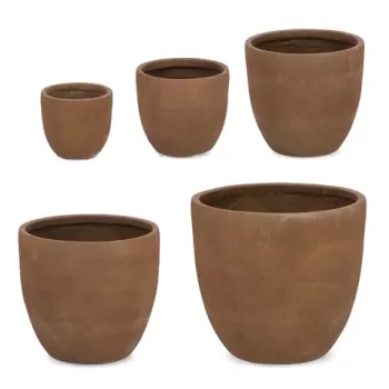 Set ghivece pentru exterior 5 piese Rigo, Bizzotto, O52 x 47.5 cm, fibre de lut, maro rusty imagine