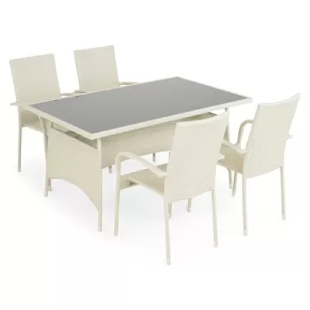 Set gradina/terasa, masa + 4 scaune, Presley, otel, gri imagine