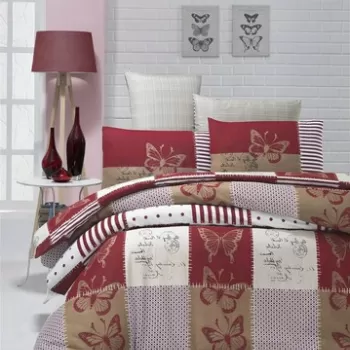 Set lenjerie de pat pentru o persoana Single XL (DE), 2 piese, Butterfly v2, Victoria, 65% bumbac/35% poliester imagine