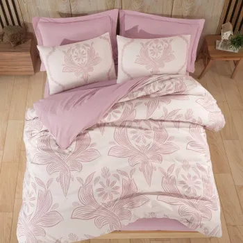 Set lenjerie de pat pentru o persoana Single XL (DE), 2 piese, L'essentiel Maison, Jumbo, 65% bumbac/35% poliester, Roz prafuit imagine