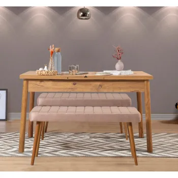 Set masa extensibila si 2 banci, Vella, Santiago 0900, PAL, Pin Atlantic / Piatra imagine