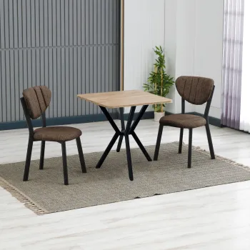 Set masa extensibila si scaune, 3 piese, Hanah Home, Elma, Maro / Nuc imagine