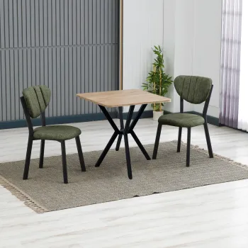 Set masa extensibila si scaune, 3 piese, Hanah Home, Elma, Verde / Nuc imagine