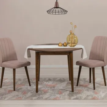 Set masa extensibila si scaune, 3 piese, Hanah Home, Vina 0900, Nuc / Piatra imagine