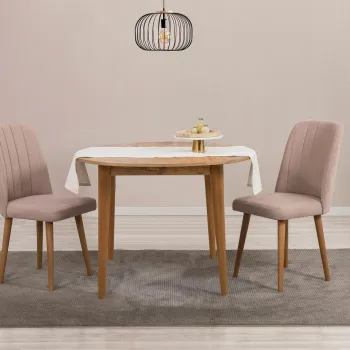 Set masa extensibila si scaune, 3 piese, Hanah Home, Vina 0900, Pin Atlantic / Piatra imagine