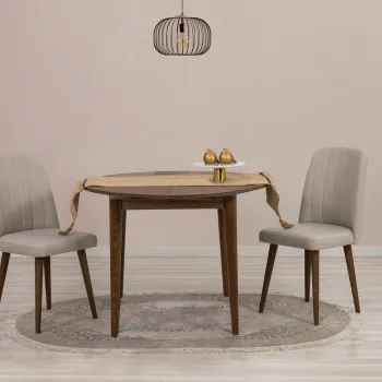 Set masa extensibila si scaune, 3 piese, Hanah Home, Vina 1005 3, Alb / Crem imagine