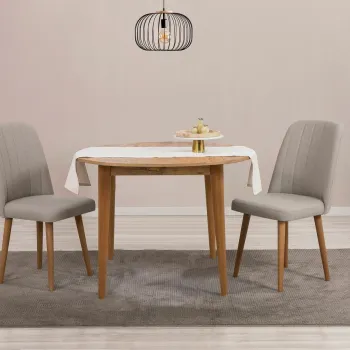 Set masa extensibila si scaune, 3 piese, Hanah Home, Vina 1005, Pin Atlantic / Crem imagine