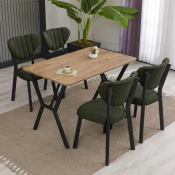 Set masa extensibila si scaune, Hanah Home, Elma, Verde / Nuc imagine