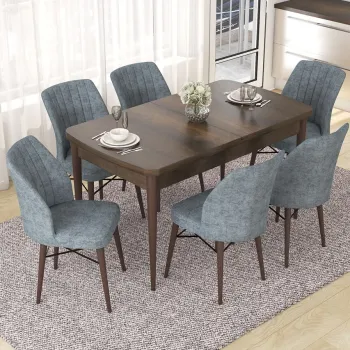 Set masa extensibila si scaune, Hanah Home, Eva, Baroc / Gri imagine