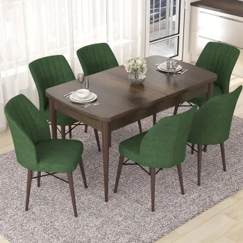 Set masa extensibila si scaune, Hanah Home, Eva, Baroc / Kaki imagine