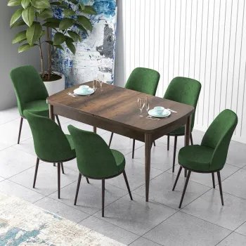 Set masa extensibila si scaune, Hanah Home, Han, Baroc / Kaki imagine