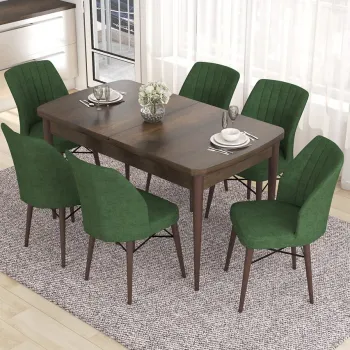 Set masa extensibila si scaune, Hanah Home, Nef, Baroc / Kaki imagine