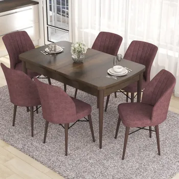 Set masa extensibila si scaune, Hanah Home, Nef, Baroc / Roz Pafuit imagine