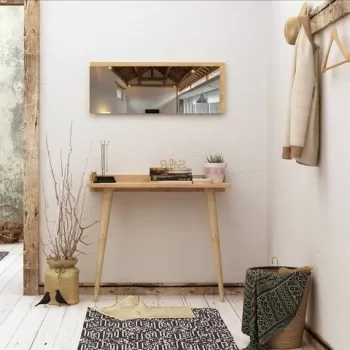 Set masa si oglinda Banevento, Mod Design, crem imagine