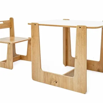 Set masa si scaun pentru copii, Hanah Home, Crane, Alb / Natural imagine