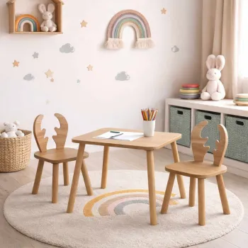Set masa si scaun pentru copii, Hanah Home, Geyik, Maro imagine