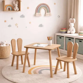 Set masa si scaun pentru copii, Hanah Home, Tavsan, Maro imagine