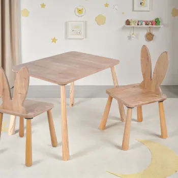 Set masa si scaun pentru copii, Rosewood, BLTYZ-AKTV059-1, Stejar imagine