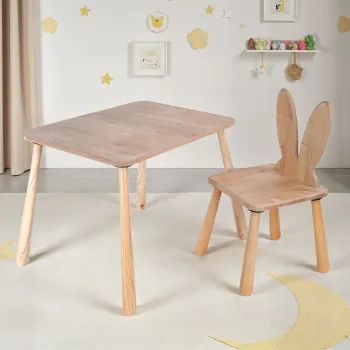 Set masa si scaun pentru copii, Rosewood, BLTYZ-AKTV059, Stejar imagine