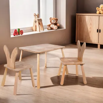 Set masa si scaun pentru copii, Rosewood, BLTYZ-AKTV060-1, Stejar imagine
