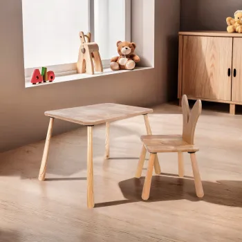 Set masa si scaun pentru copii, Rosewood, BLTYZ-AKTV060, Stejar imagine