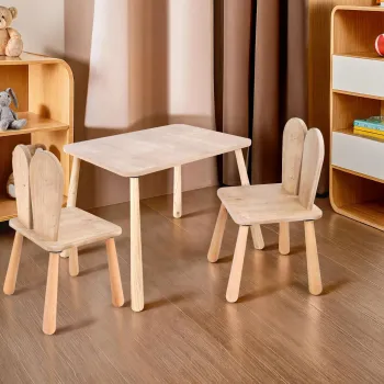 Set masa si scaun pentru copii, Rosewood, BLTYZ-AKTV061-1, Stejar imagine