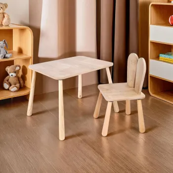 Set masa si scaun pentru copii, Rosewood, BLTYZ-AKTV061, Stejar imagine