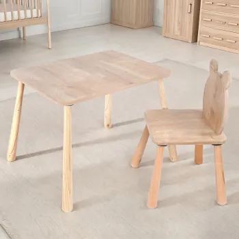 Set masa si scaun pentru copii, Rosewood, BLTYZ-AKTV063, Stejar imagine