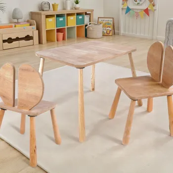 Set masa si scaun pentru copii, Rosewood, BLTYZ-AKTV064-1, Stejar imagine