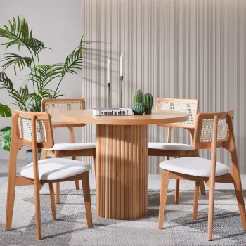 Set masa si scaune (4 piese), Fairfax, Lova, Natural imagine