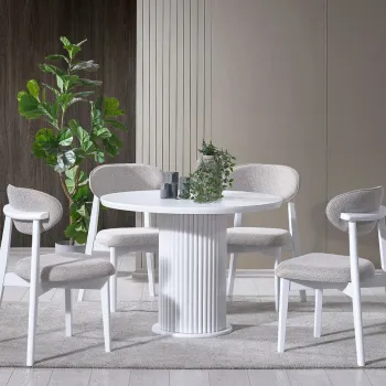 Set masa si scaune (4 piese), Fairfax, Silva, Alb imagine