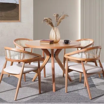 Set masa si scaune (4 piese), Fairfax, Vegas, Natural imagine