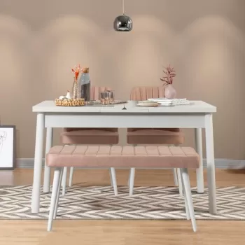 Set masa si scaune 4 piese, Vella, Santiago 0900, PAL, Piatra Alba imagine